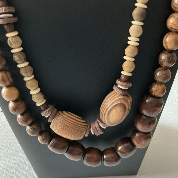 Natural Wooden Beaded Necklaces - Picture 2 of 4
